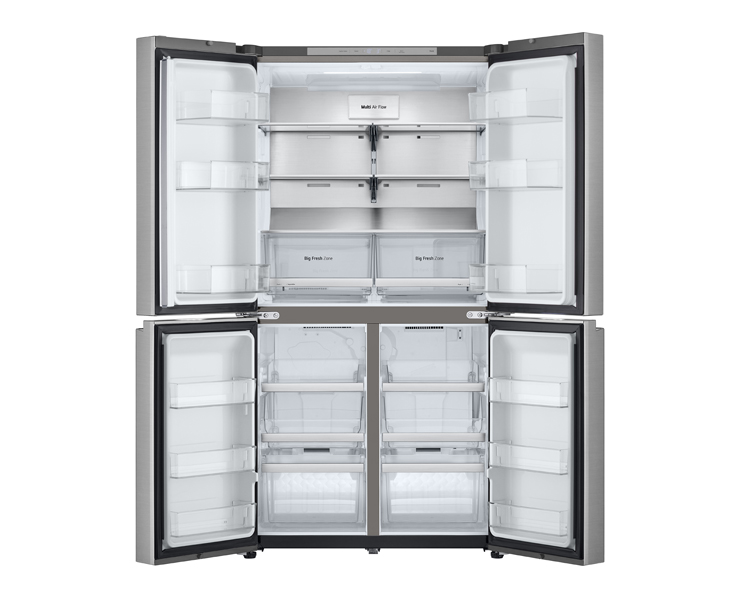 מקרר 4 דלתות כסוף בנפח 665 ליטר GR-728 L.G