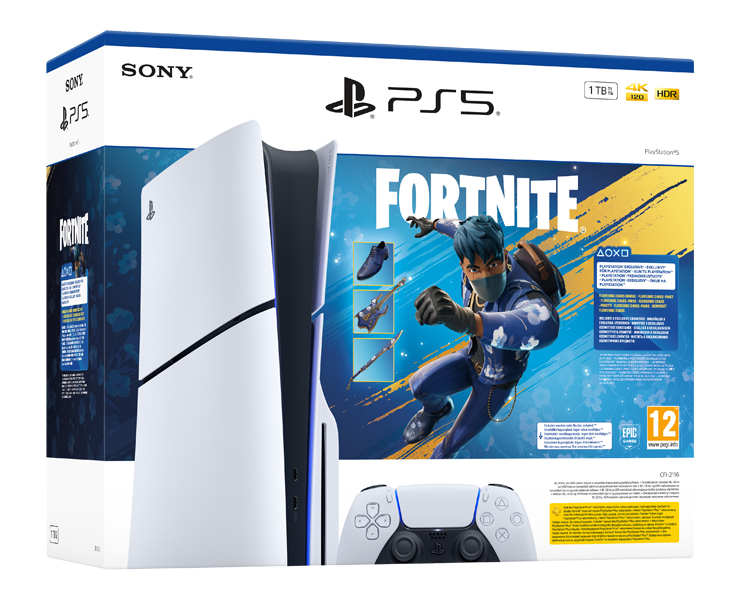 קונסולה PS5 נגן Blu-ray Slim1tb+קוד Fortnite Flowering Chaos