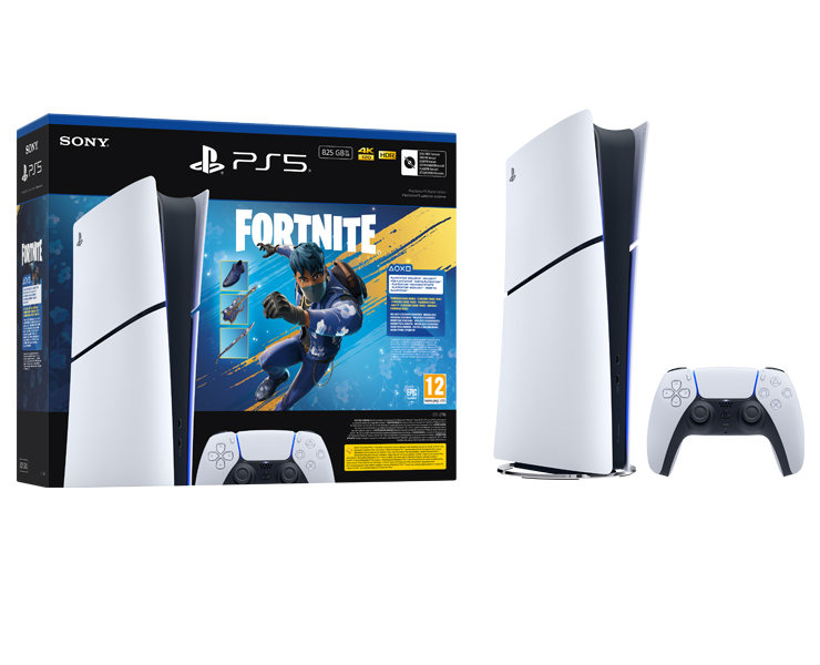 קונסולה PS5 Dig.Edition Slim1tb+קוד Fortnite Flow.Chaos