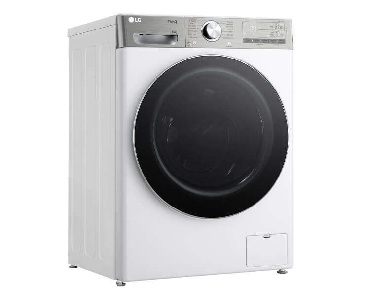 מכונת כביסה 13 ק''ג לבן פתח קדמי ודלת שחורה WF13314WBC L.G