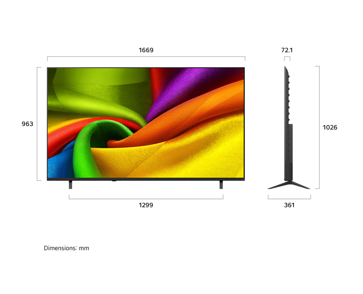מסך 75 LG Nano UHD AI 4K 75NU840B6LA 