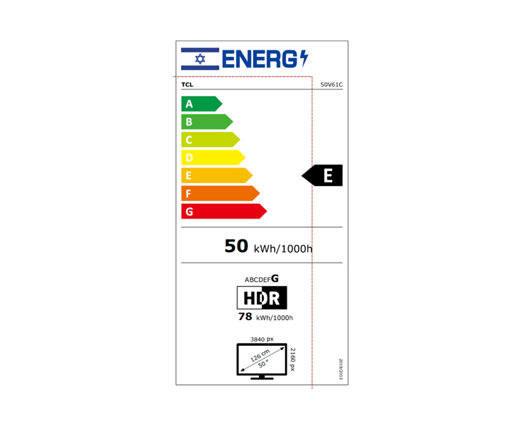 טלוויזיה חכמה 50" 4K Direct LED TCL 50V61C  