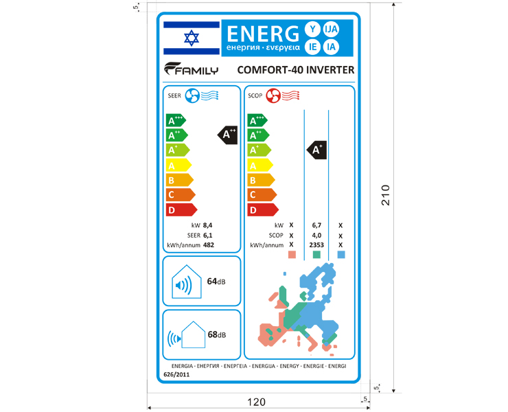 מזגן עילי פמילי FAMILY Comfort Inverter 40