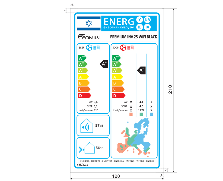 מזגן עילי פמילי FAMILY PREMIUM Inverter 25