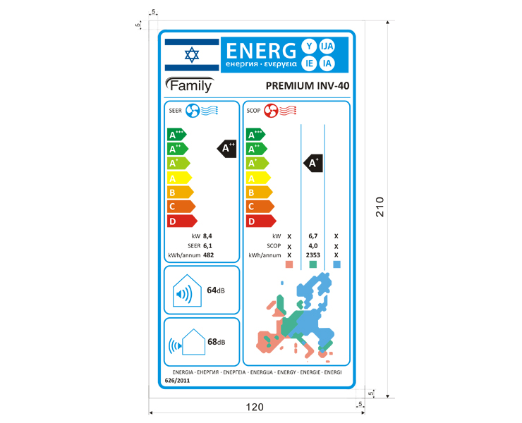 מזגן עילי פמילי FAMILY PREMIUM Inverter 40