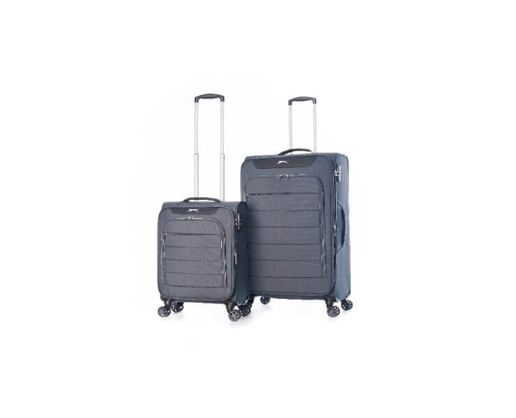 זוג מזוודות גדולה+טרולי עליה למטוס Slazenger C-Lite