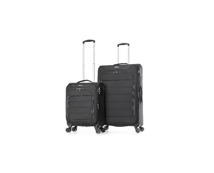 זוג מזוודות גדולה+טרולי עליה למטוס Slazenger C-Lite