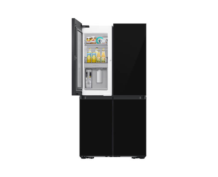 מקרר 4 דלתות 819 לי' RF88DB9623BK זכוכית שחורה פיאנו Samsung