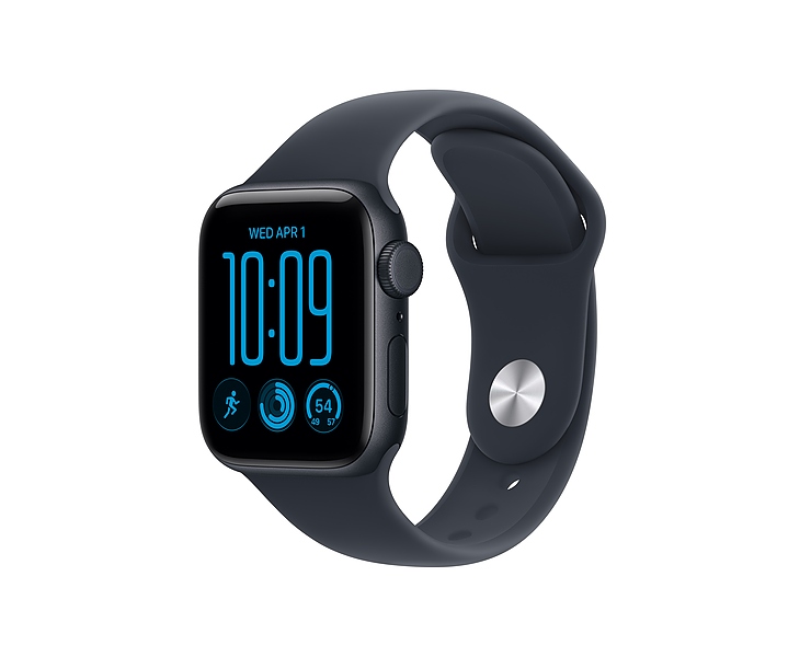 Apple Watch SE 3 GPS + Cellular 40mm Midnight Aluminium Case with Navy Blue Sport Band - S/M
