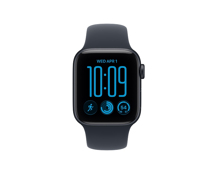 Apple Watch SE 3 GPS + Cellular 40mm Midnight Aluminium Case with Navy Blue Sport Band - S/M