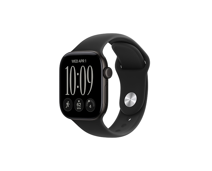 Apple Watch Series 12 GPS + Cellular 42mm Black Aluminium Case with Black Sport Band - S/M