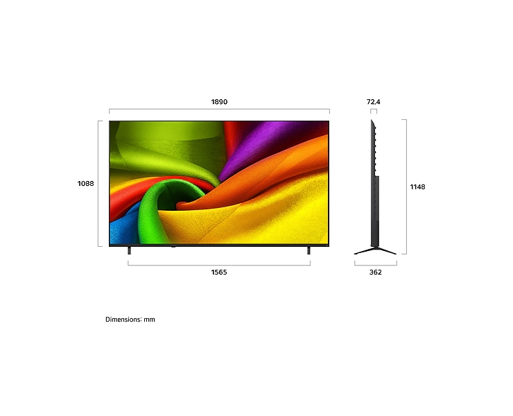 מסך טלוויזיה 85" LG Nano UHD AI 4K 85NU850B6LA 