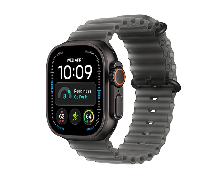 Apple Watch Ultra 4 GPS + Cellular 49mm Black Titanium Case with Translucent Black Ocean Band