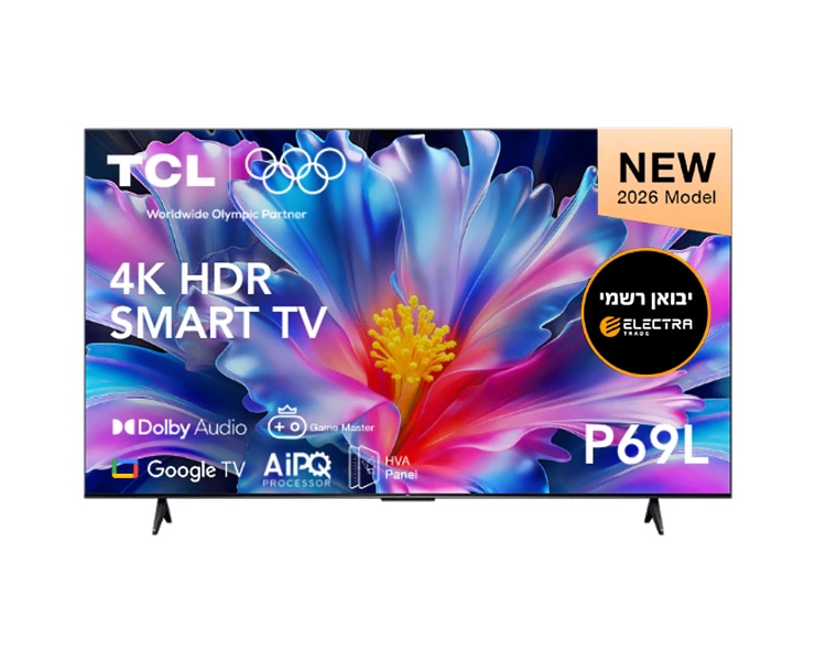 טלוויזיה חכמה 55" TCL 55P69L UHD Google TV 4K