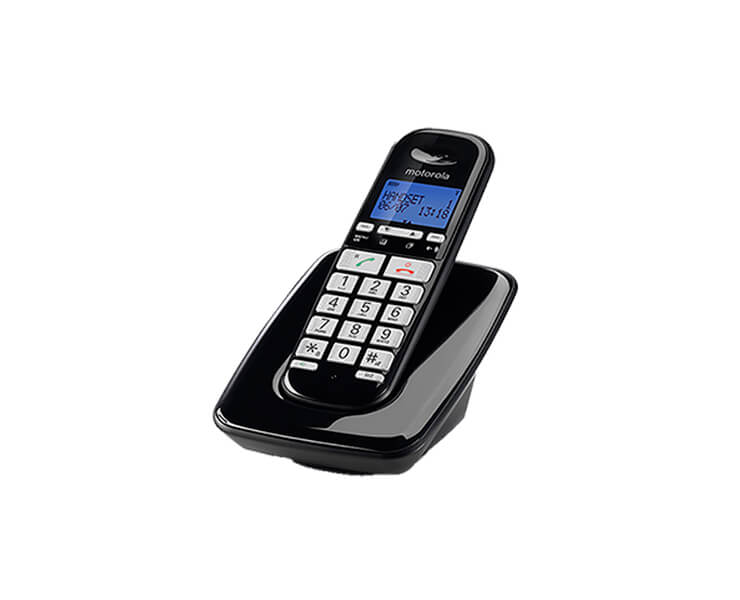 טלפון אלחוטי בעברית MOTOROLA S3001 שחור