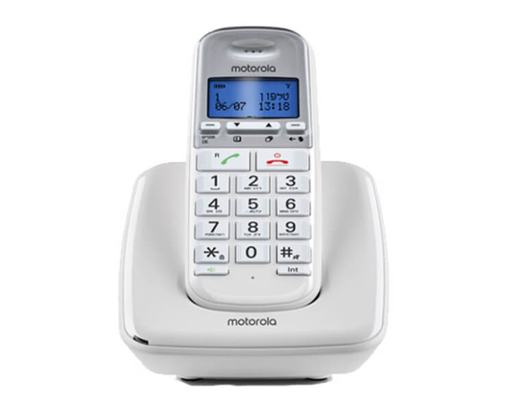 טלפון אלחוטי בעברית MOTOROLA S3001 לבן