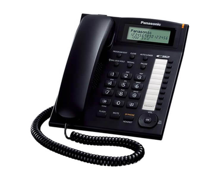 טלפון שולחני PANASONIC KX-TS880 שחור ולבן