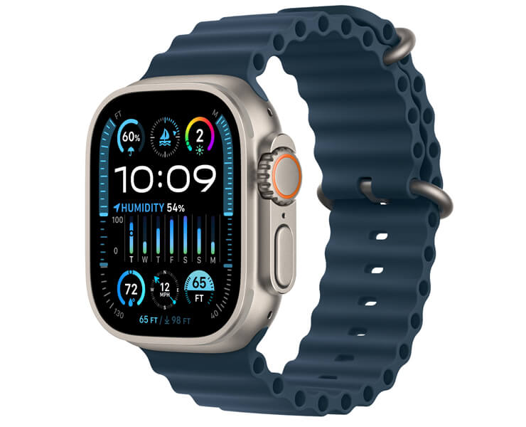 שעון חכם Apple Watch Ultra 2 GPS + Cellular, 49mm Titanium Case with Ocean Band
