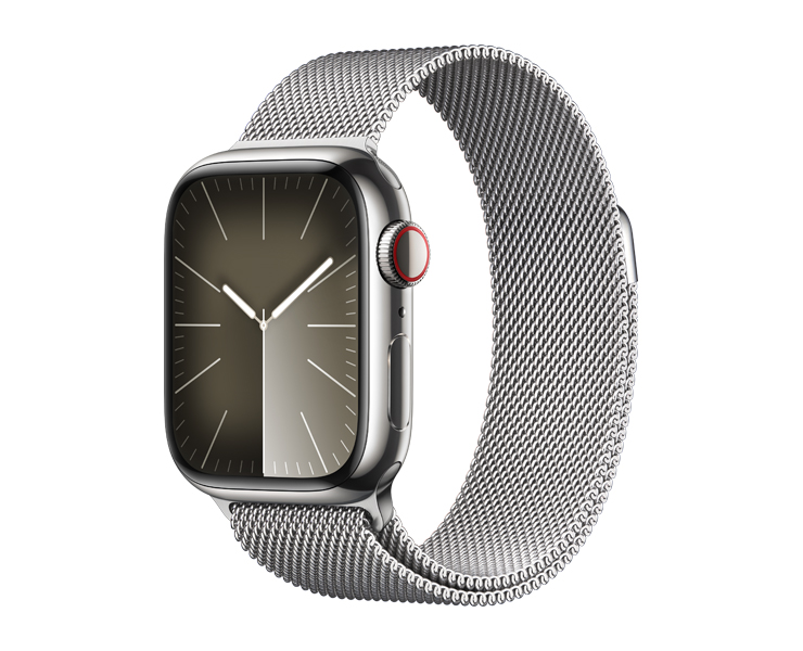 Apple Watch Series 9 GPS + Cellular 41mm Stainless Steel Case with Milanese Loop