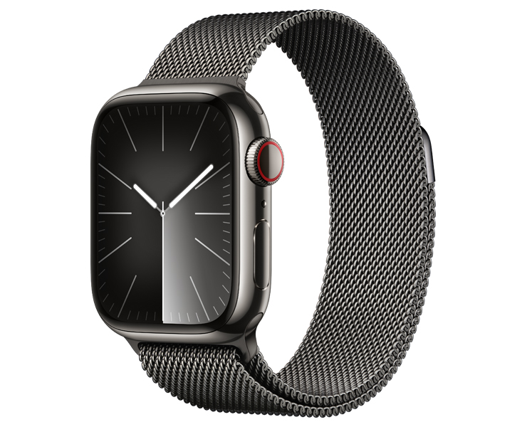 Apple Watch Series 9 GPS + Cellular 41mm Stainless Steel Case with Milanese Loop