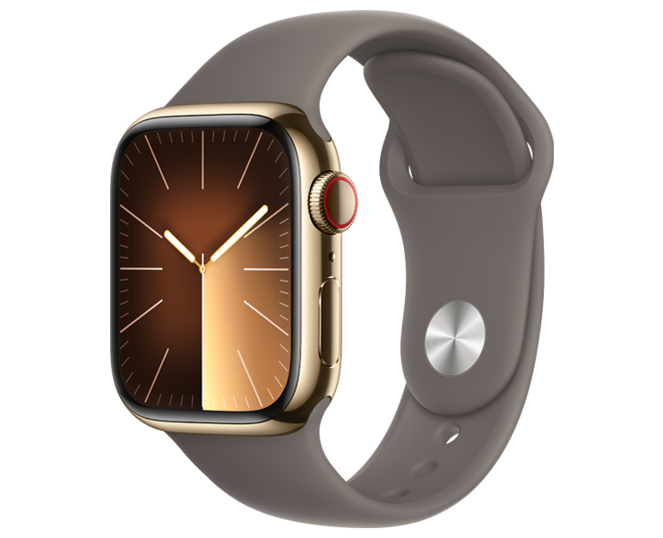Apple Watch Series 9 GPS + Cellular 41mm Stainless Steel Case with Sport Band - S/M
