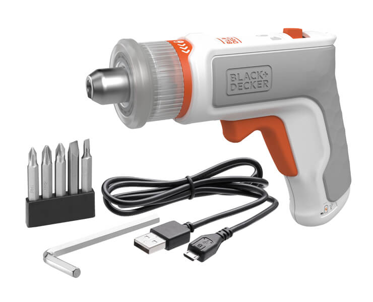 מברגה נטענת עם מתאם אלן דגם BCRTA01 מבית BLACK&DECKER