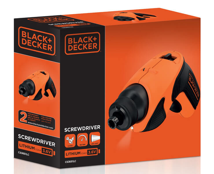 מברג נטען עם אחיזת אקדח דגם CS3651LC-QW BLACK&DECKER