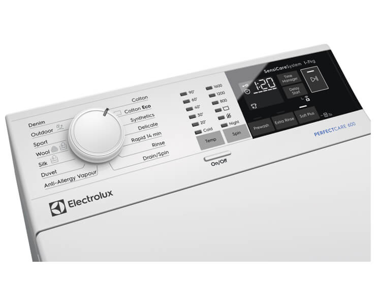 מכונת כביסה פתח עליון 6 ק"ג 400-1000 סל"ד EW6T4603AM electorlux