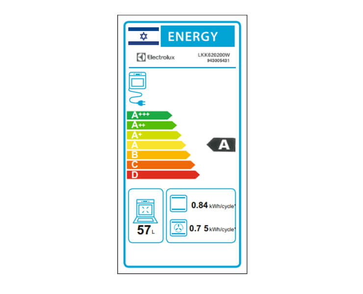 תנור משולב 4להבות electrolux LKK620200W לבן