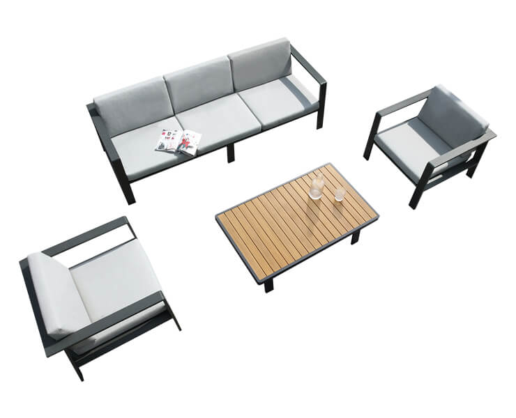 ריהוט גן מבית MIRA ספה תלת + 2 כורסאות + שולחן מדגם NOFAR
