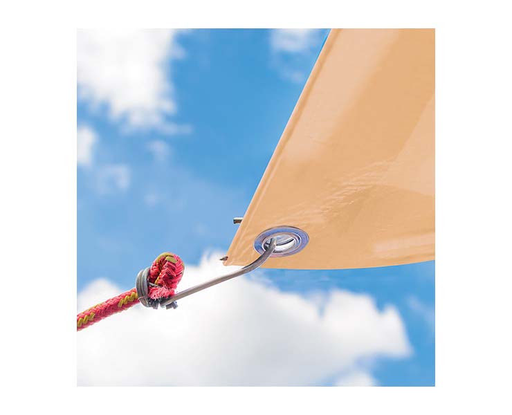 רשת צל עם טבעות אלומיניום 5X5 מטר בז' TSS008