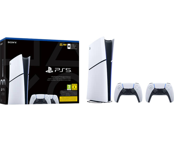 קונסולה PS5 Dig Edition Slim+שני בקרים