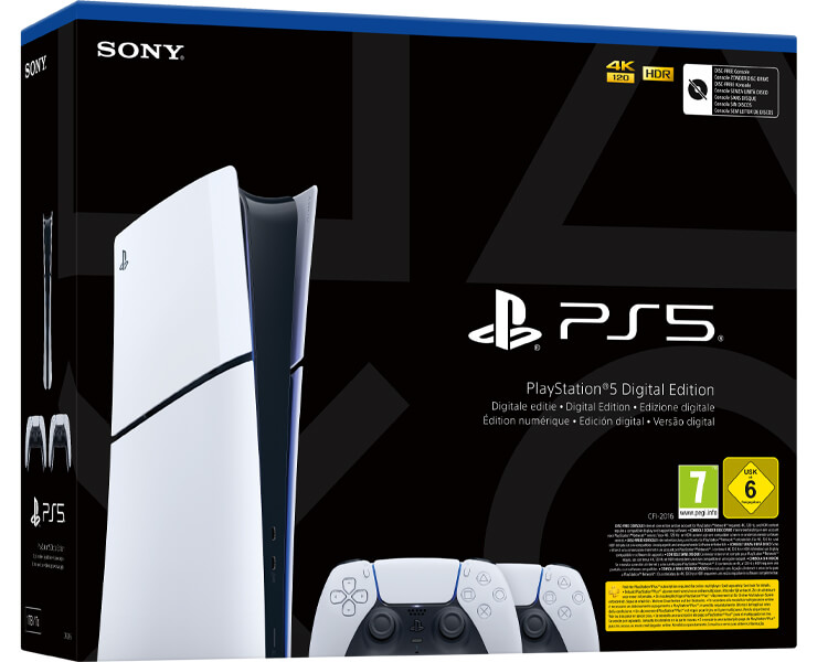קונסולה PS5 Dig Edition Slim+שני בקרים