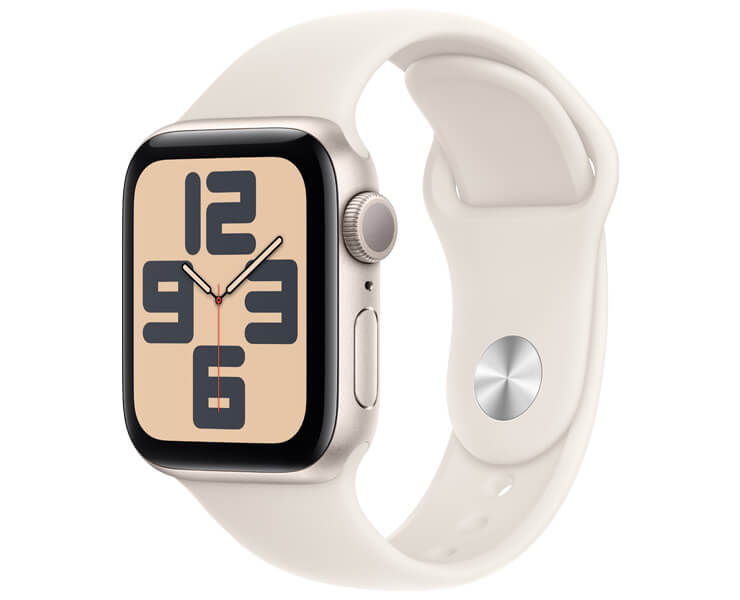 Apple Watch SE GPS 40mm Starlight Aluminium Case with Starlight Sport Band - S/M