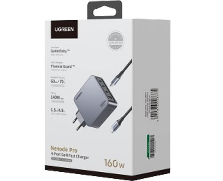 מטען קיר+ כבל UGREEN NEXODE PRO 160W