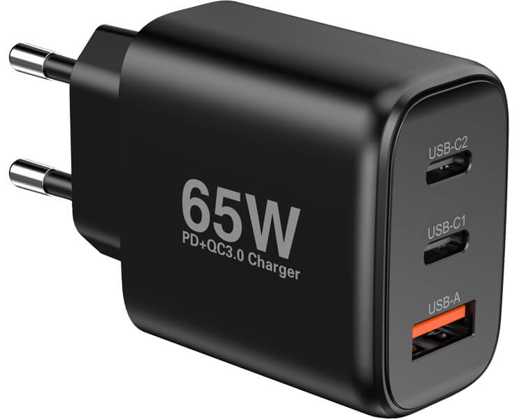 מ.קיר מיני 65W+כבל MIR C-to-C 100W שחור