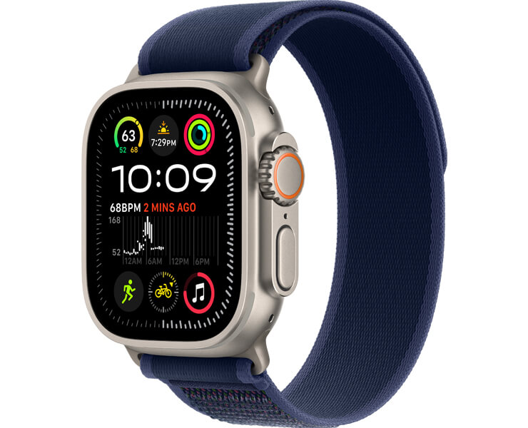 Apple Watch Ultra 2 GPS + Cellular 49mm Natural Titanium Case with Blue Trail Loop - S/M