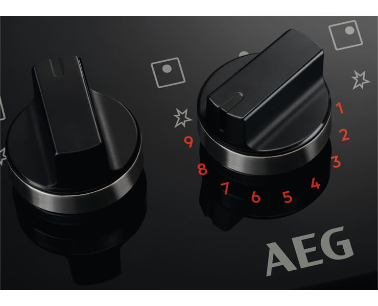 כריים גז משטח זכוכית 75 ס"מ מבער טורבו STEP POWER HKB75550NB AEG