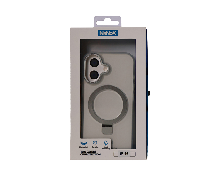 כיסוי Magsafe שקוף טבעת מתכת IPHONE16