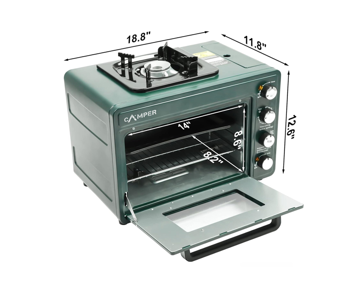  תנור גז בתוספת כירה רב תכליתי - CAMPER