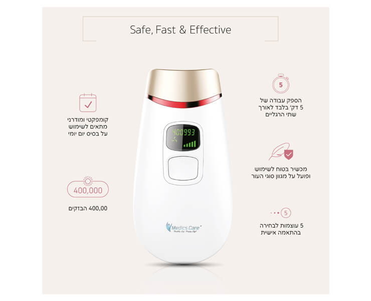 מכשיר להסרת שיער Medics Care MC-1280 IPL