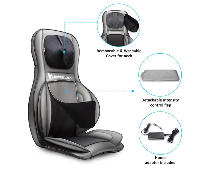 מושב עיסוי שיאצו מולטיפונקציונלי + כריות אוויר MC-2309 Medics Care