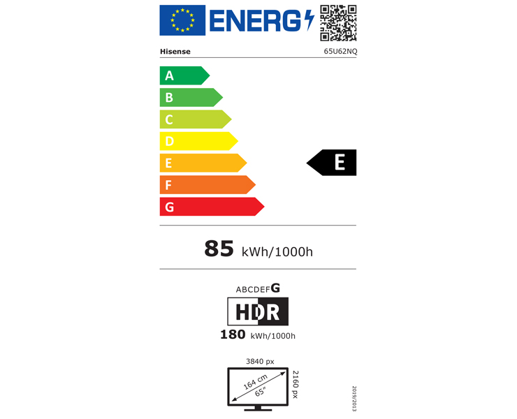 מסך Hisense Smart Mini LED 4K 65U62NQ 65