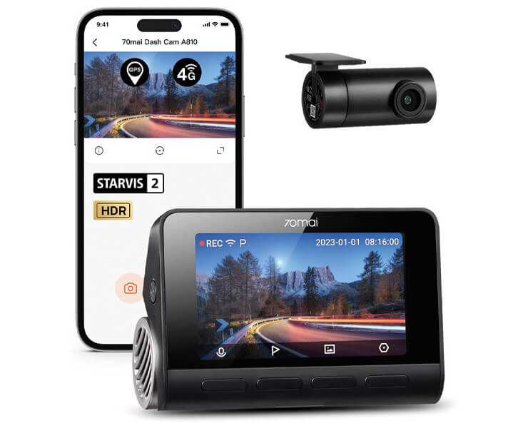 מצלמת דרך קדמית+אחורית 70mai A810-2 Set 