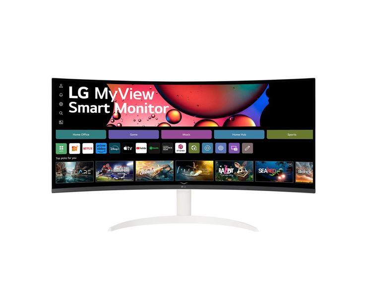 מסך מחשב חכם קעור 34 LG 34SR65QC-W MyView WQHD VA 100Hz לבן