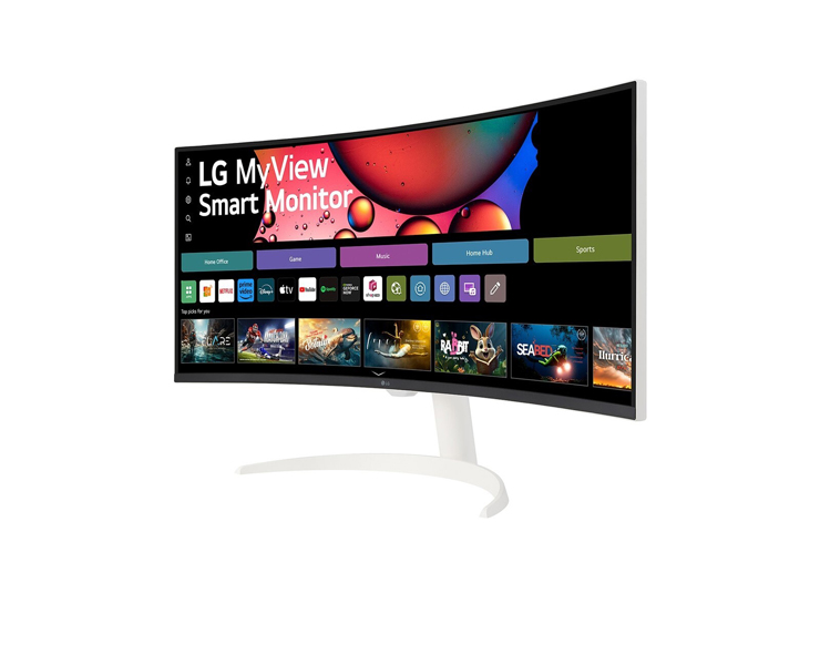 מסך מחשב חכם קעור 34 LG 34SR65QC-W MyView WQHD VA 100Hz לבן