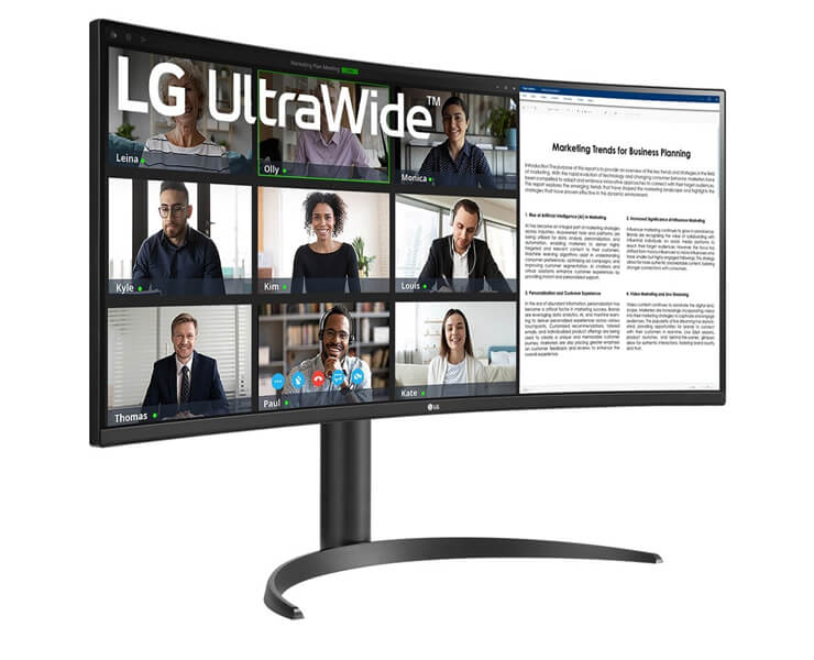 מסך מחשב קעור 34 LG 34WR55QK-B WQHD VA 100Hz 