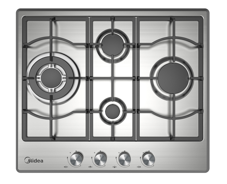כיריים גז נירוסטה 4 להבות סופר טורבו  MIDEA  60SM097