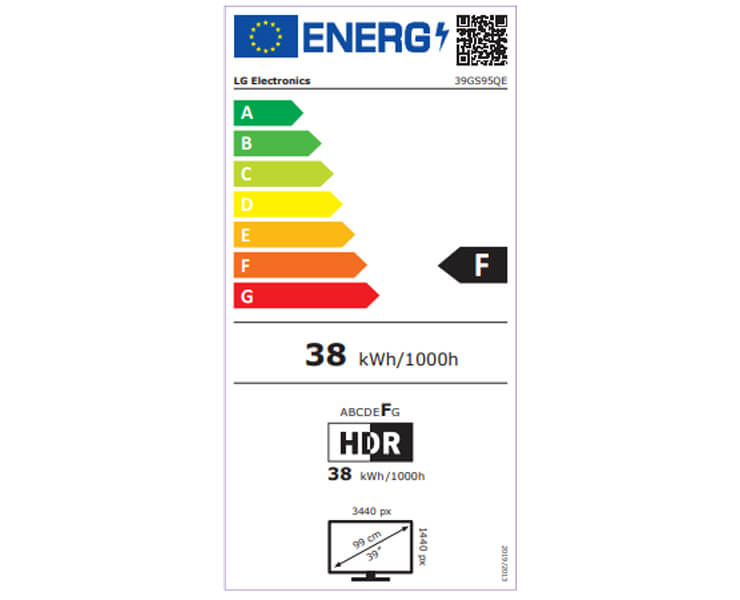 מסך מחשב גיימינג קעור 39 LG UltraGear 39GS95QE-B OLED UltraWide QHD 240Hz שחור