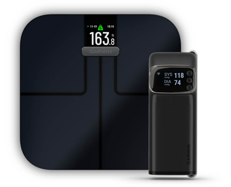 משקל INDEX שחור + מד לחץ דם Garmin BPM